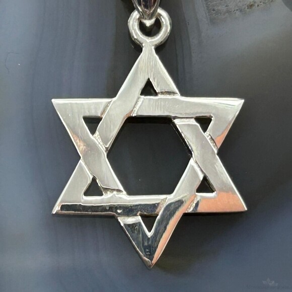 Sterling Silver Fashion Unisex Star of David Pendant - Picture 6 of 10